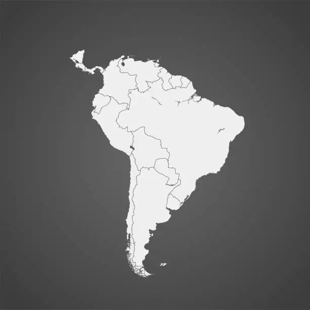 Vector illustration of South America map