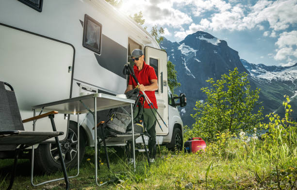 istock Camper Van Motor Home Road Trip Theme 1550845254