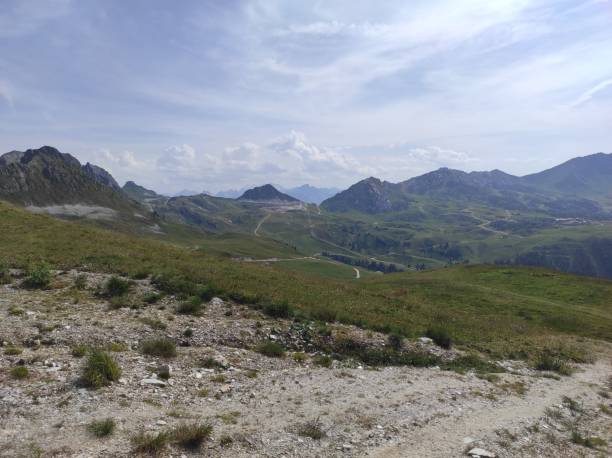 istock Big view of montains chain and a cloudy sky 1550861158