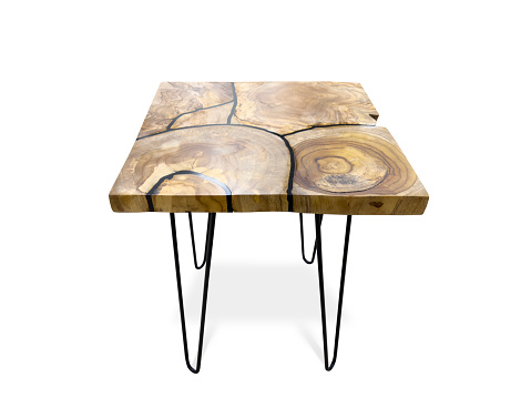 Coffee table with clipping path on white background