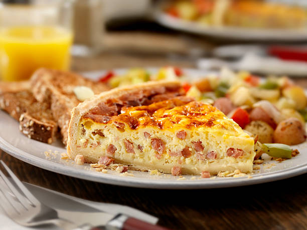 istock Ham and Cheese Quiche with Orange Juice 155095153