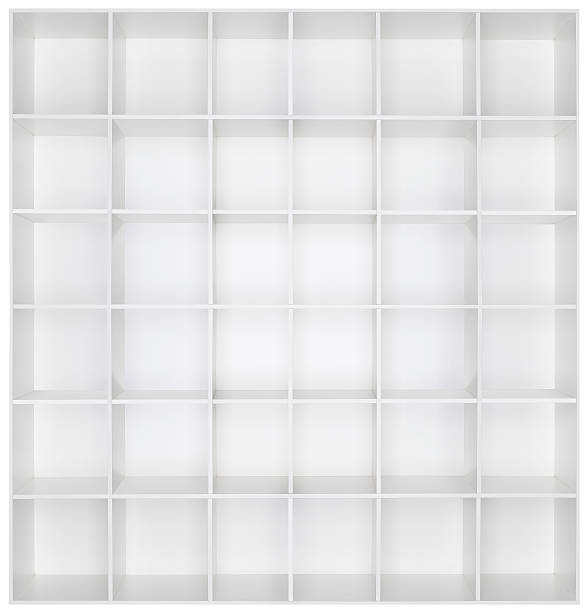 空の白い木製のブックシェルフ - shelf bookshelf empty box ストックフォトと画像