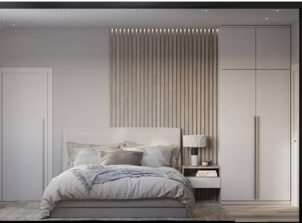 istock Grey Bedroom Interior design minimalistic, modern 1550952743