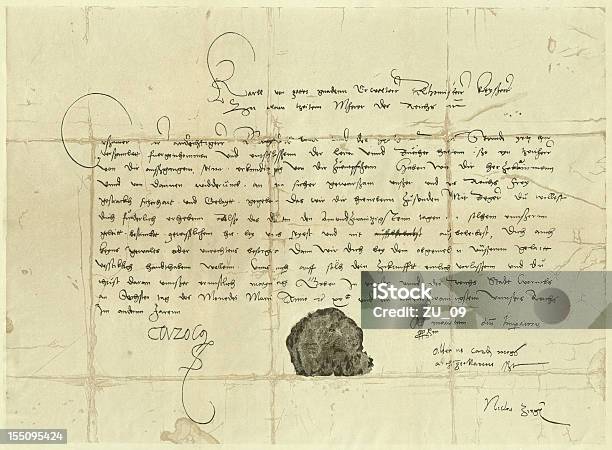 Subpoena Brief An Martin Luther 1521 Pass Für Den 1881 Stockfoto und mehr Bilder von Manuskript