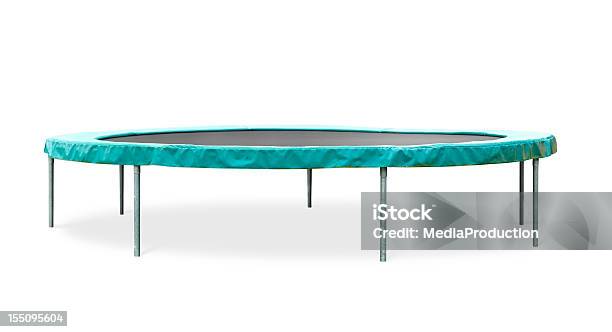 Trampoline Stock Photo - Download Image Now - Trampoline - Equipment, Cut Out, White Background