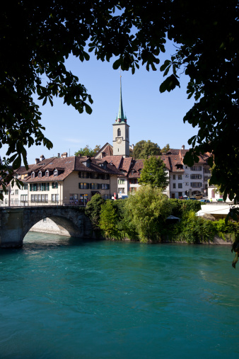 City of Bern with Lake, View From a Bridge, Switzerland