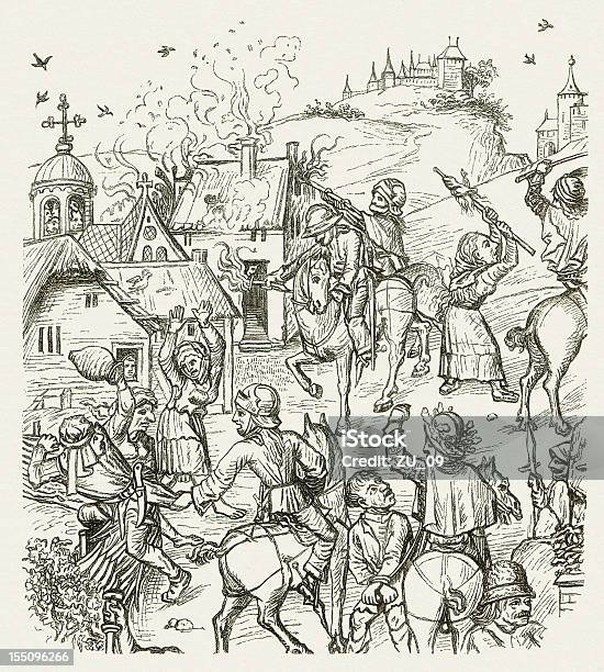 Lootings Während Der Hussite Wars 1419143439 Stock Vektor Art und mehr Bilder von Aggression - Aggression, Asiatischer Holzschnitt, Bauernberuf
