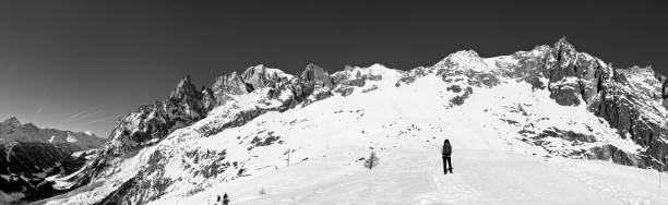 istock Mont Blanc Massif in B&W 155096444