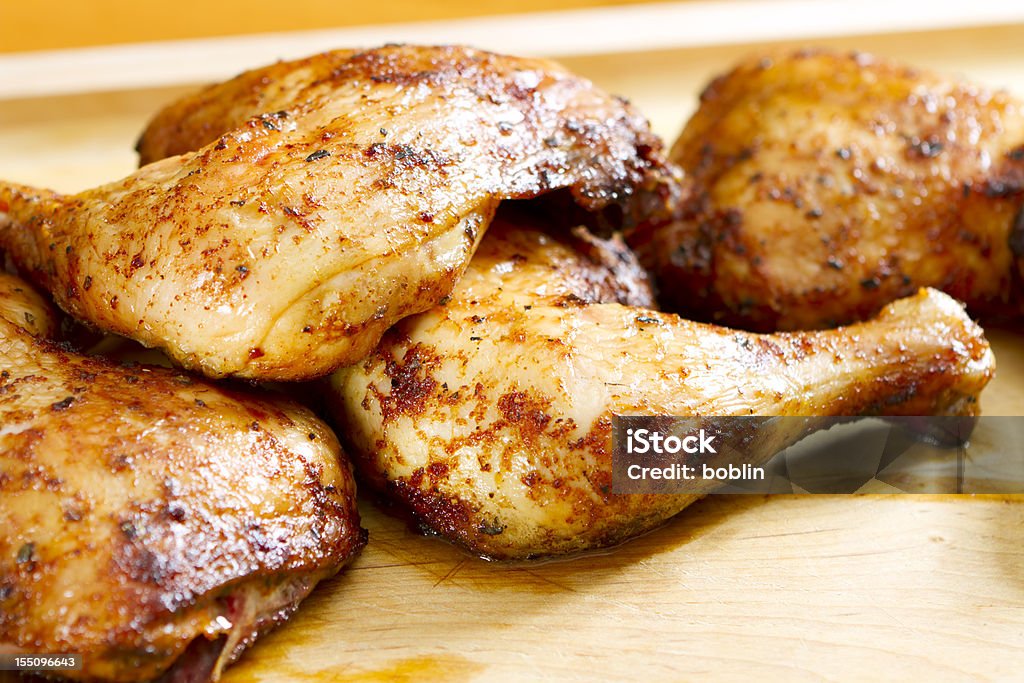 바베큐 치킨 - 로열티 프리 닭 넓적다리살-고기 스톡 사진
