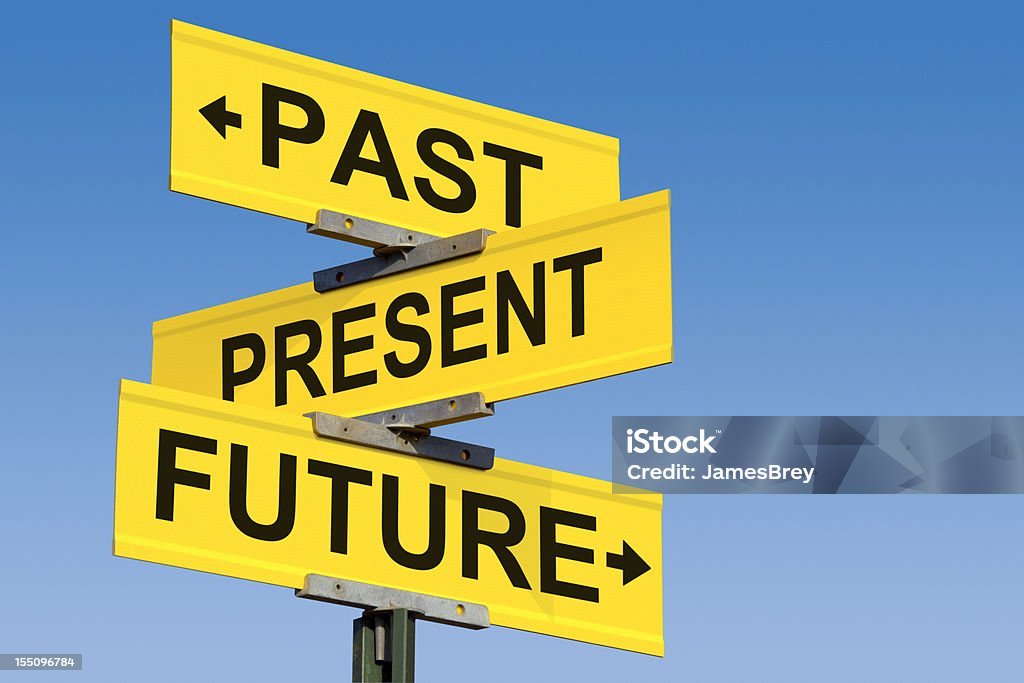 Intersection du passé, du présent et du futur - Photo de Prévision libre de droits