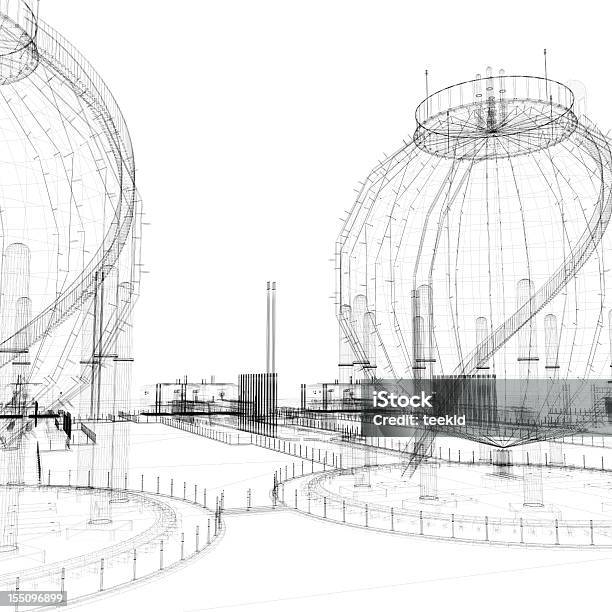 Öl Tank Gitternetzlinien Stockfoto und mehr Bilder von Drahtrahmenmodell - Drahtrahmenmodell, Lageplan, Kraftwerk