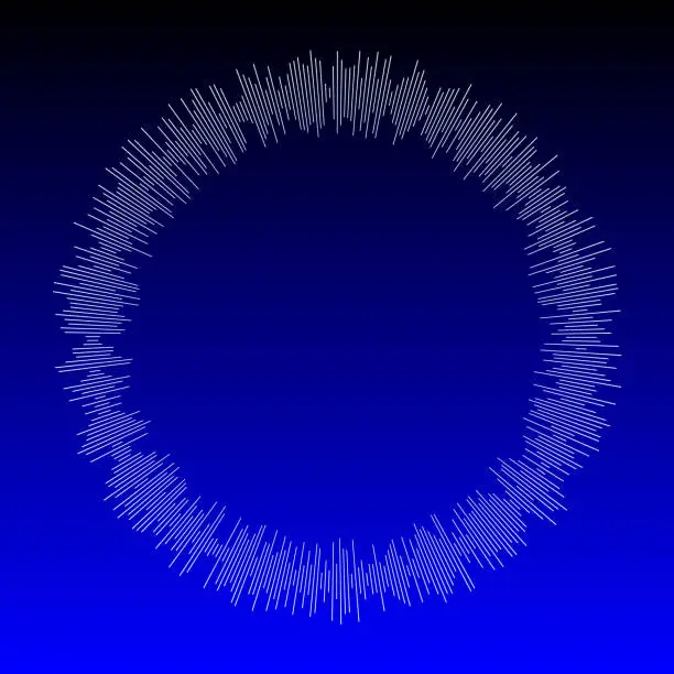 Vector illustration of Dark blue gradient and signal in circle pattern