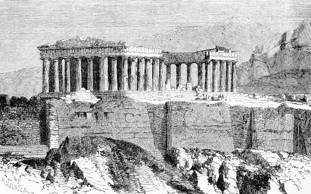 parthenon in athen - classical greek greek culture roman greece stock-grafiken, -clipart, -cartoons und -symbole