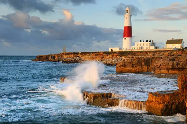 Early morning view of Portland Bill Lighthouse, Dorset. XL image size.