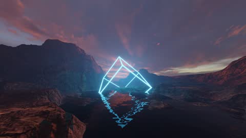 Epic cinematic scenes create a serene and calming 3D digital space
