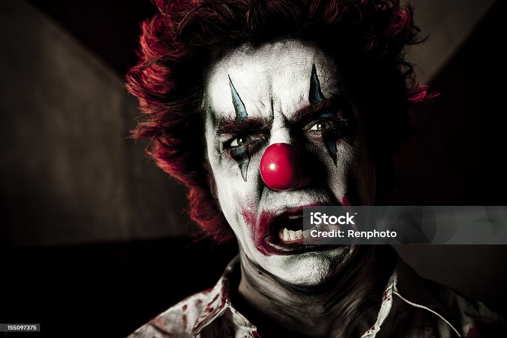 Böse Clown Series - Lizenzfrei Bestürzt Stock-Foto