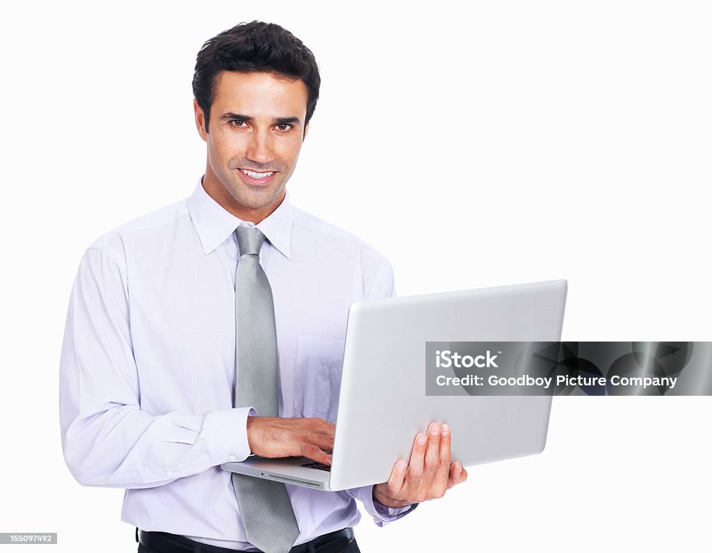 Young business man using laptop  30-39 Years Stock Photo