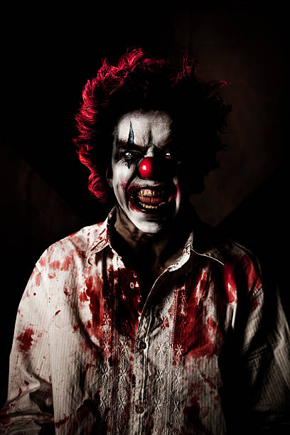 Killer Clown With An Evil Smile stock photo