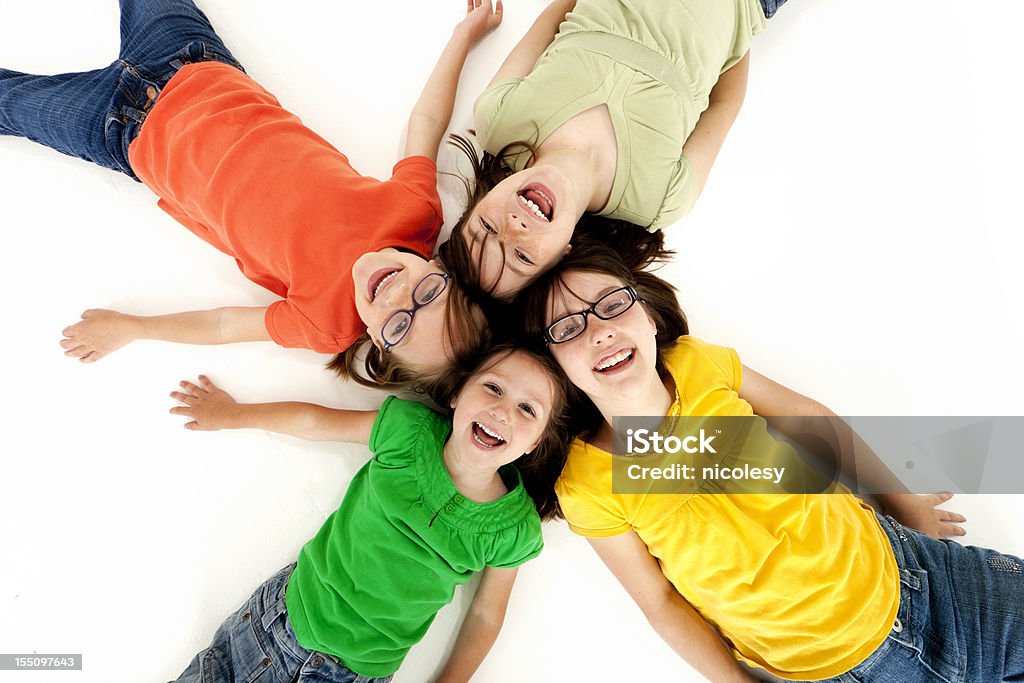 Quatro meninas rindo - Foto de stock de Adolescente royalty-free