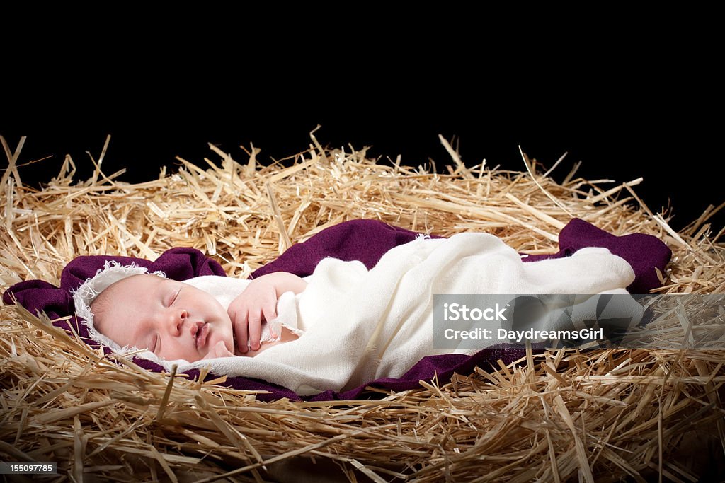 Nativity 아기용 슬리핑 있는 관리자 - 로열티 프리 성탄화 스톡 사진