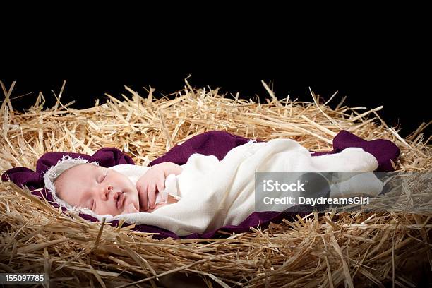 Nativity 아기용 슬리핑 있는 관리자 성탄화에 대한 스톡 사진 및 기타 이미지 - 성탄화, 아기, 건초-식물