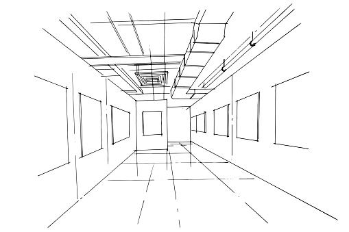 Art Gallery Line Drawing A Line Drawing Using Interior Architecture ...