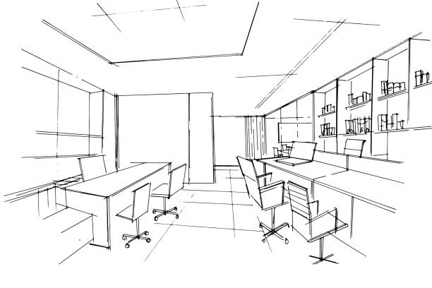 Program Office Drawing 180+ Office Workstation Drawing Stock Photos, Pictures & Royalty-Free ...