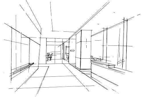 Office Line Drawing A Line Drawing Using Interior Architecture ...
