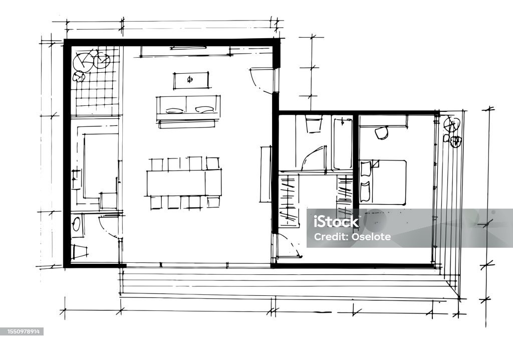 Line Drawing Of House Plan A Line Drawing Using Interior Architecture ...