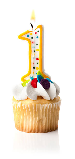 Number One (1) Candle and Cupcake