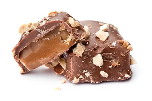 Photo of Toffee Candy with Almonds and Chocolate Covered