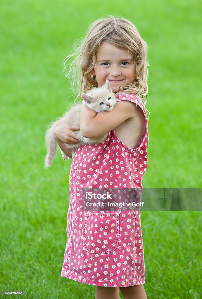 かわいい若い女の子押しキトン - 飼い猫のロイヤリティフリーストックフォト