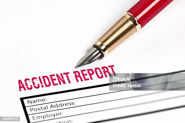 Accident Report Paper Stock Photo - Download Image Now - Physical Injury, Accidents and Disasters, Application Form