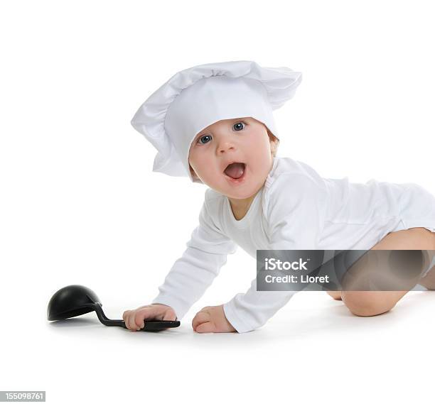 Little Baby Chef - Fotografie stock e altre immagini di Bebé - Bebé, Cuoco, 6-11 Mesi