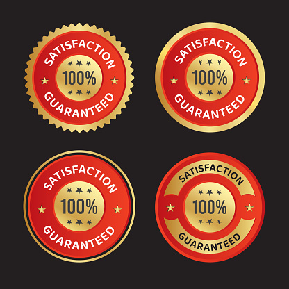 Satisfaction Guaranteed badge, trust badge design, guarantee badge, trusts badge logo, 100% satisfaction guarantee badge