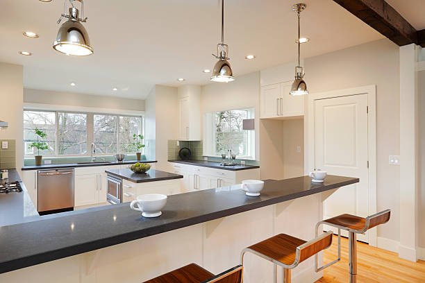 istock Interior view of a bright luxury kitchen 155098924