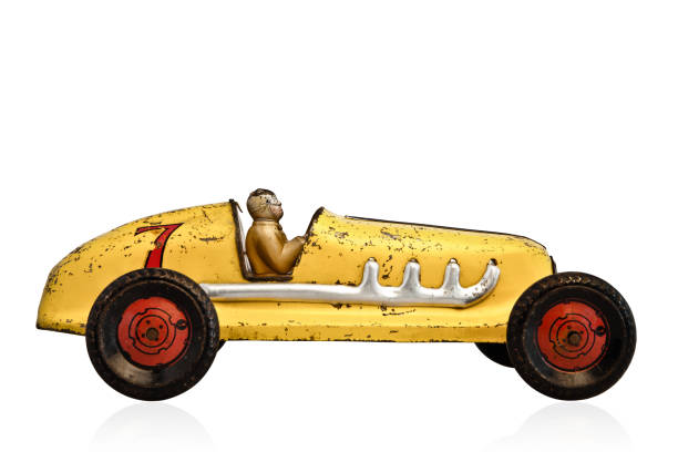 istock Yellow model race car with a number 7 on it 155098969