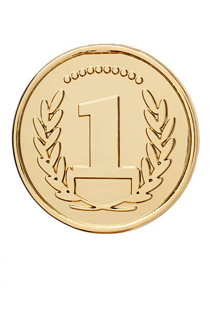 istock Isolated gold medal with number 1 155099005