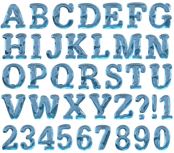 alfabeto ghiaccio - letter p alphabet three dimensional shape blue foto e immagini stock