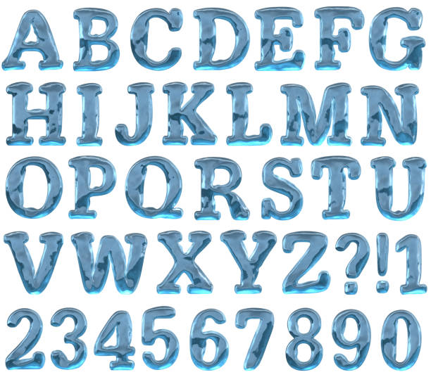 Ice alphabet Ice Alphabet. 3d render. Added clipping path. Max size one letter - 1200px in hight r and d stock pictures, royalty-free photos & images