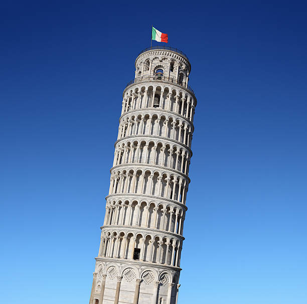 Leaning tower of Pisa Leaning tower of Pisa on blue sky backround. See my other photos from Italy: :  http://www.oc-photo.net/FTP/icons/italy.jpg pisa stock pictures, royalty-free photos & images