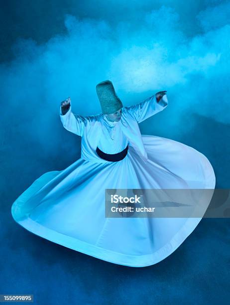 Woman Spinning As Her White Dress Floats Outwards Stock Photo - Download Image Now - Sufism, Türkiye - Country, Rumi - Poet