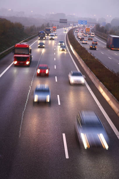 German motorway early in the morning