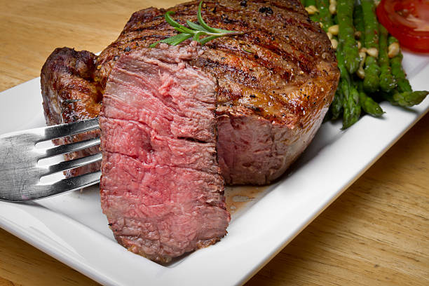 istock Big Rib Eye Beef Steak With Bite Cut Out 155100189