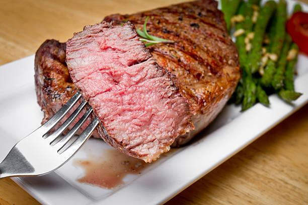 istock Big Rib Eye Beef Steak With Bite Cut Out 155100259