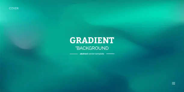 Vector illustration of Dark blue and green gradient blurred defocused abstract background with dynamic effect and geometric shape design