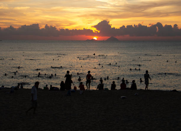 Sunrise over Nha Trang beach, Khanh Hoa province