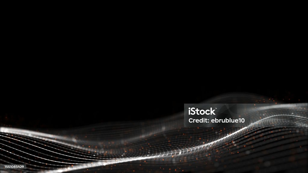 Line Technology Particles Abstract Waving Line Particle Technology Background Stock Photo ...