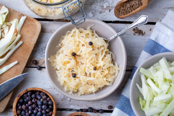 istock Homemade fermented sauerkraut - german traditional delicacy 1551096049