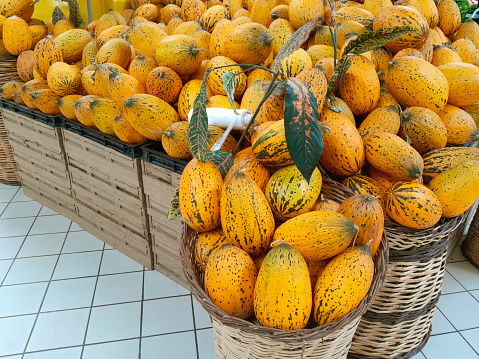 Dushanbe, Tajikistan. Fresh fruit for sale at the Mehrgon Market in Dushanbe.